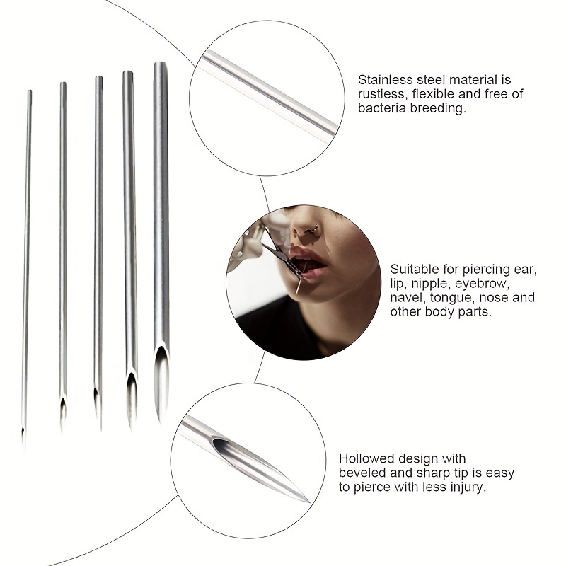 Body Jewelry Eyebrow - Sterile Disposable Tattoo Piercing Needles 14/15/16/18/20G