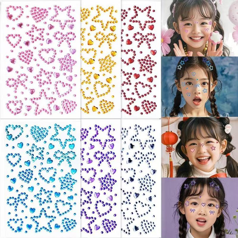 Body Jewelry Eyebrow - 1 Sheet Colorful Self Adhesive Face