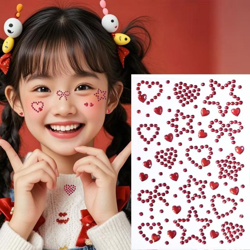 Body Jewelry Eyebrow - 1 Sheet Colorful Self Adhesive Face