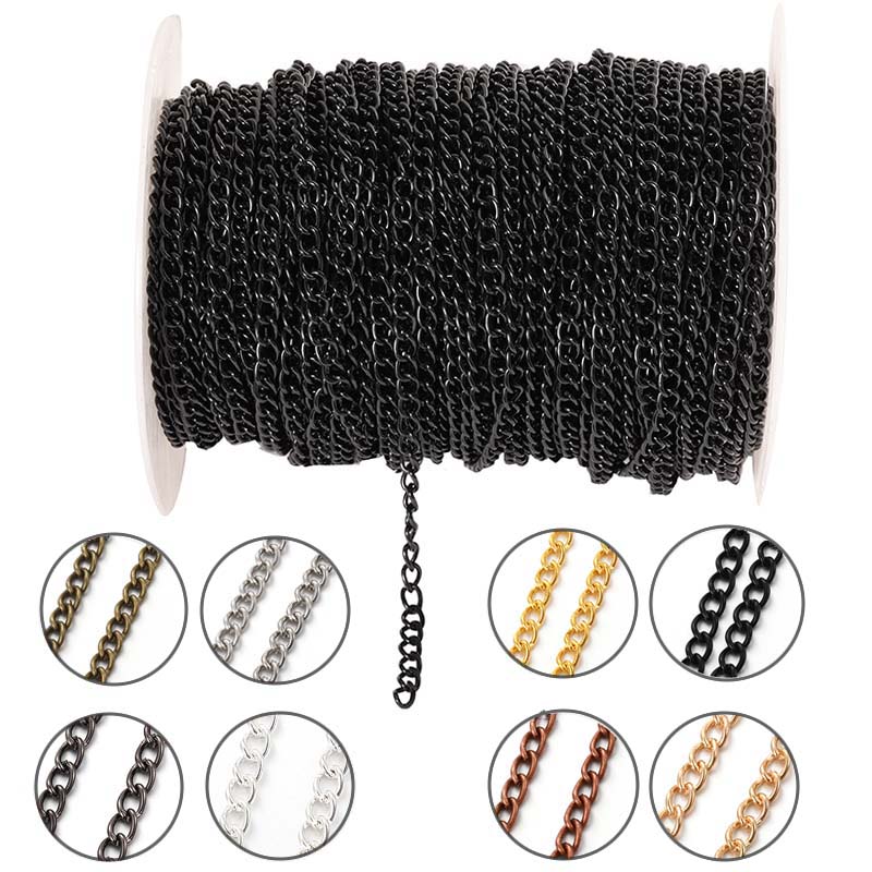Body Jewelry Usa - 2Meters 2.5/3.5/4.5mm Metal Flat Oval Extension