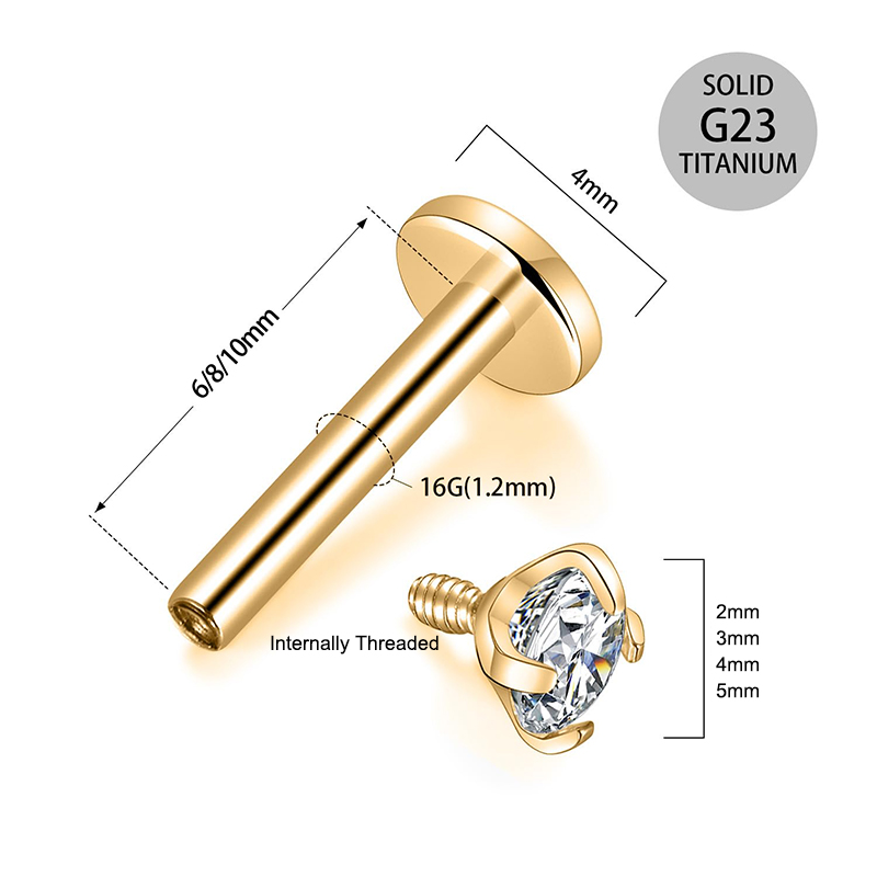 16G Titanium Internally Thread - Body Jewelry And Earrings 评论和价格