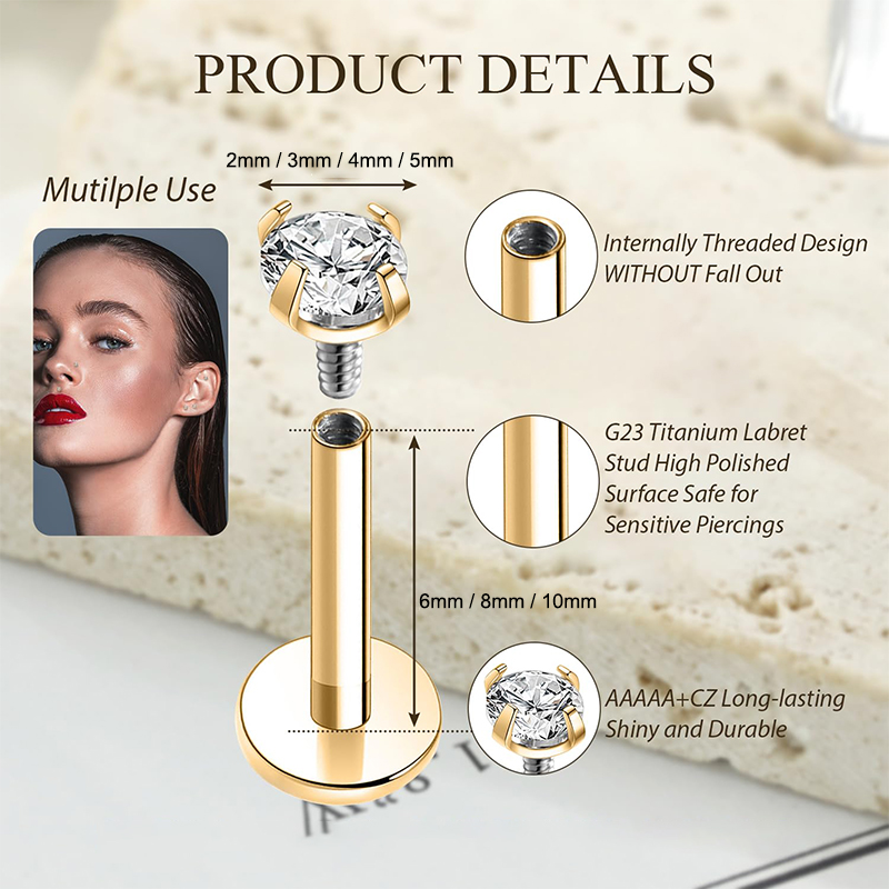 16G Titanium Internally Thread - Body Jewelry And Earrings 评论和价格
