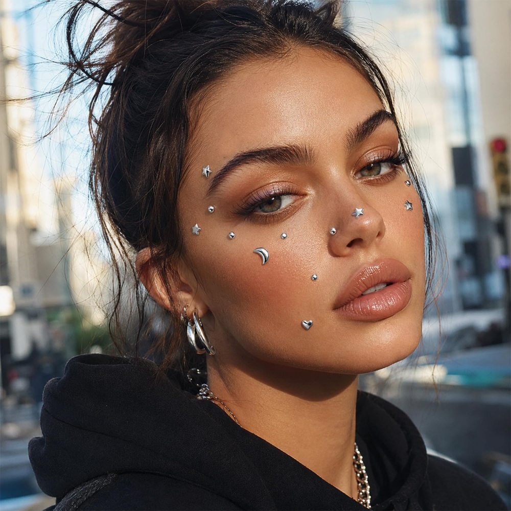 Fake Piercings Balls Stick on  - Body Jewelry Eyebrow 评论和价格