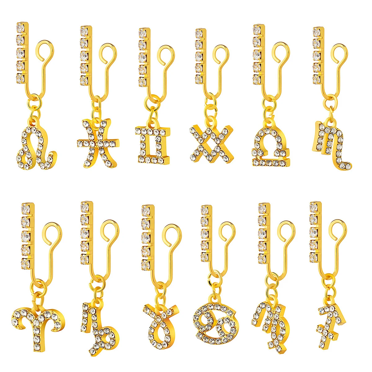 2 Pack Ear Clips Metal Zircon  - Body Jewelry And Earrings 评论和价格