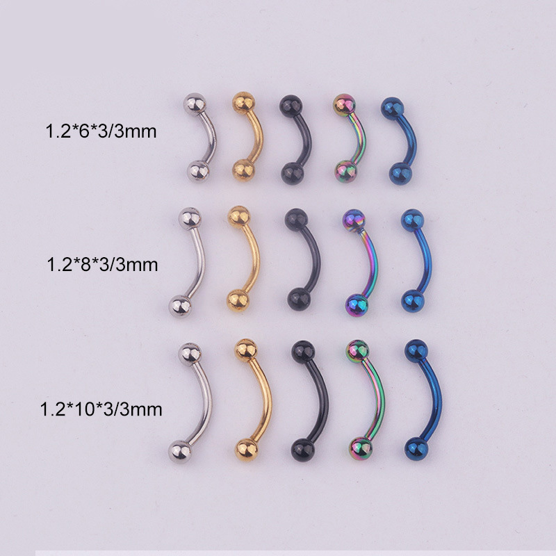5pcs/lot 16G 316L Stainless St - Body Jewelry Eyebrow 评论和价格