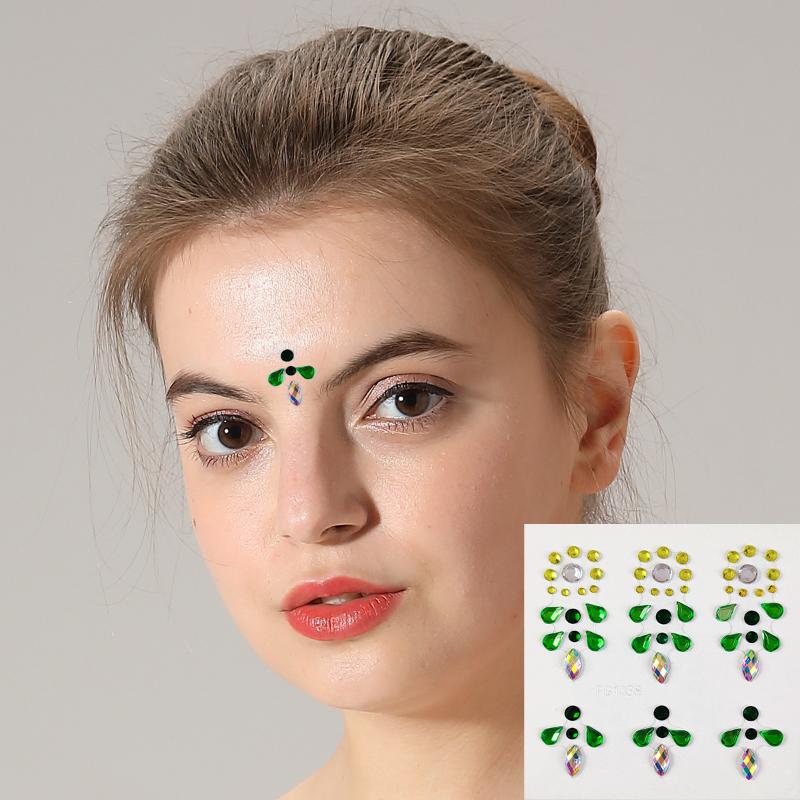 3D Eye Face Rhinestone Sticker - Body Jewelry Eyebrow 评论和价格