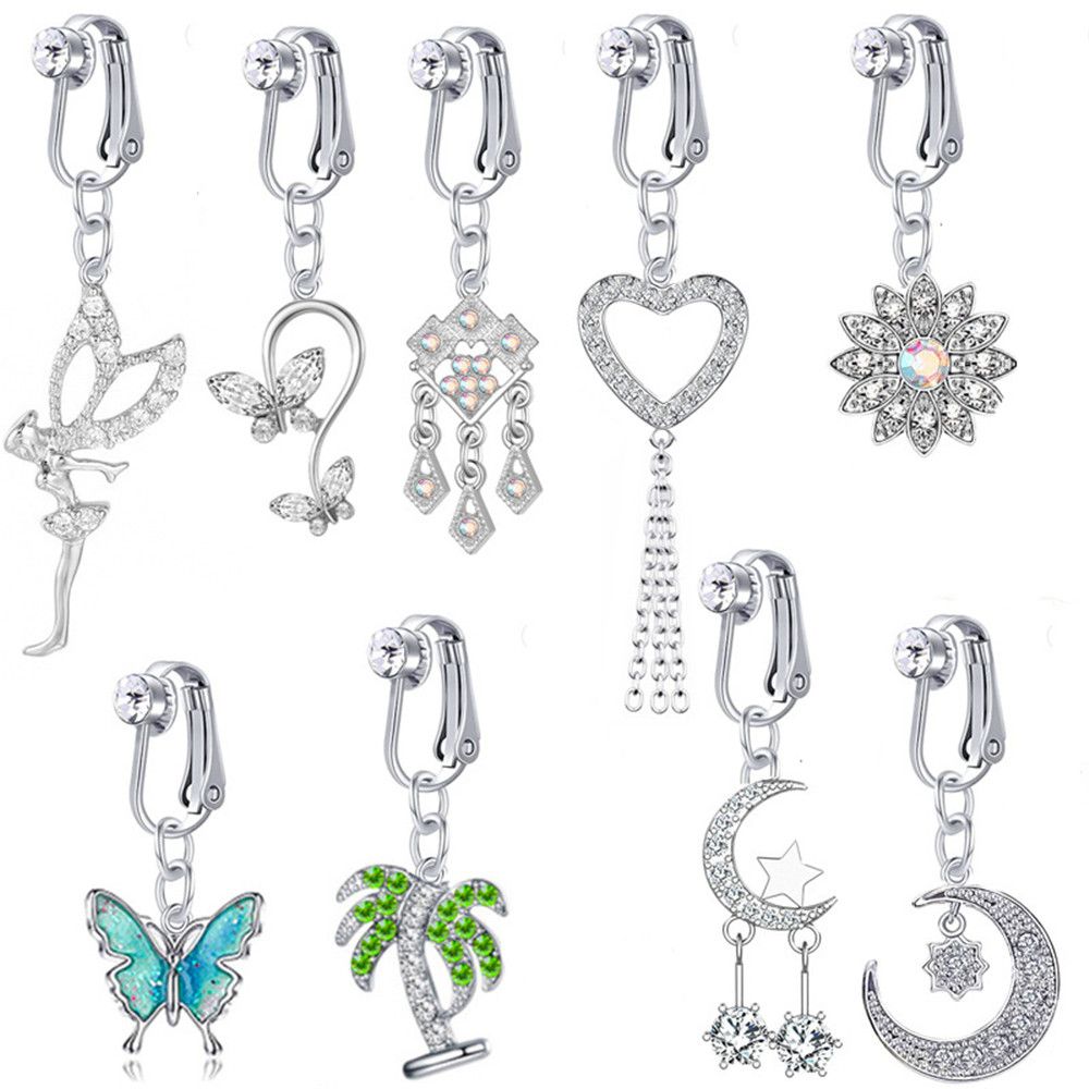 Faux Fake Belly Butterfly Fake - Body Jewelry And Earrings 评论和价格