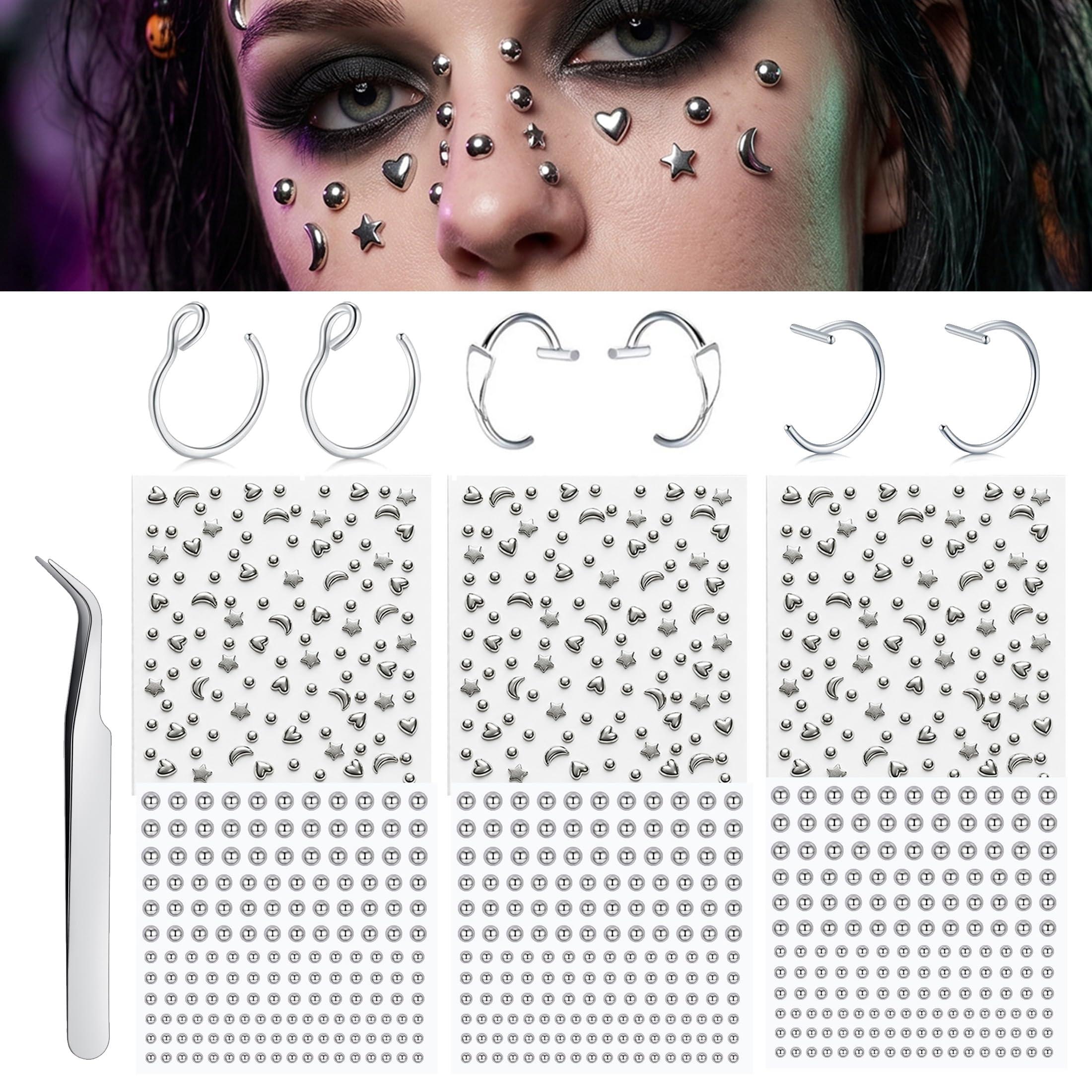 Fake Piercings Balls Stick on  - Body Jewelry Eyebrow 评论和价格