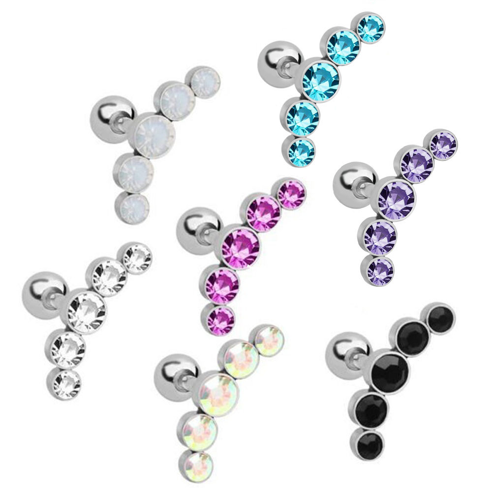 1Pcs Fashion 16G Crystal Gem O - Body Jewelry And Earrings 评论和价格