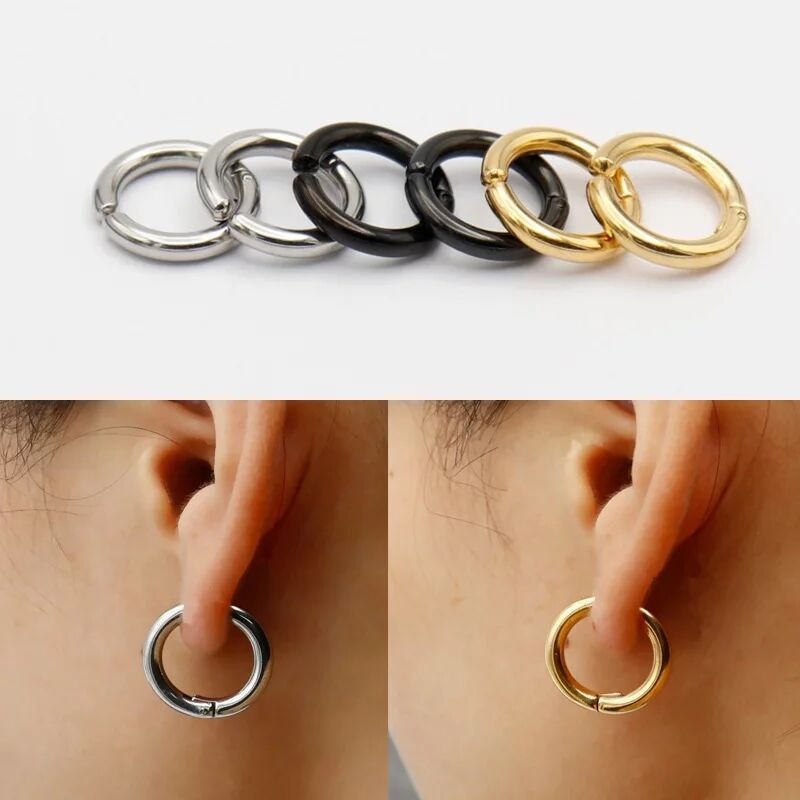 2/6Pcs Fake Huggie Hoop Earrin - Body Jewelry And Earrings 评论和价格