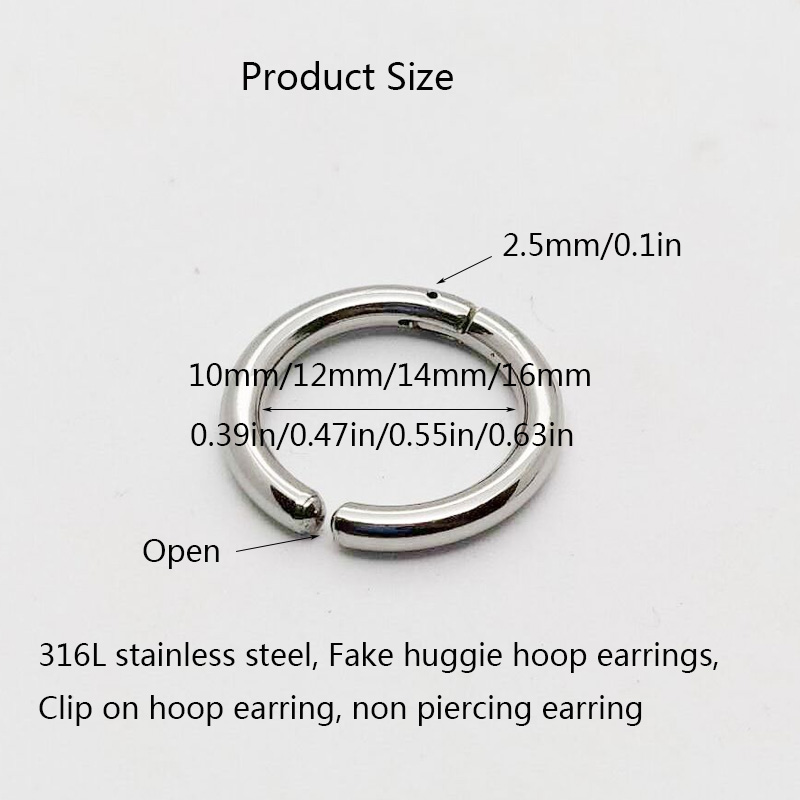 2/6Pcs Fake Huggie Hoop Earrin - Body Jewelry And Earrings 评论和价格