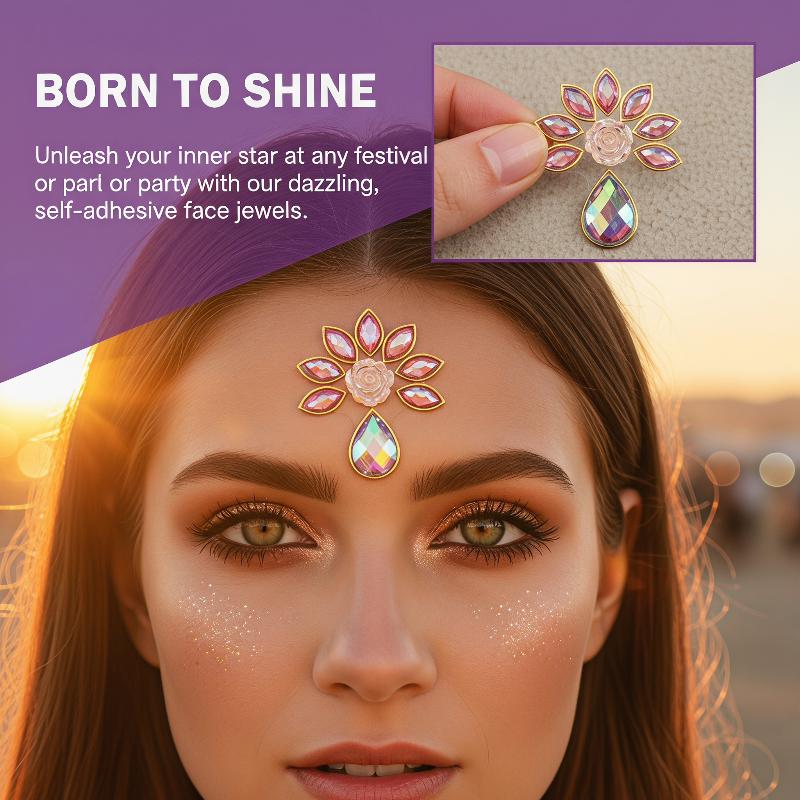 Face Jewel Stickers Iridescent - Body Jewelry Eyebrow 评论和价格
