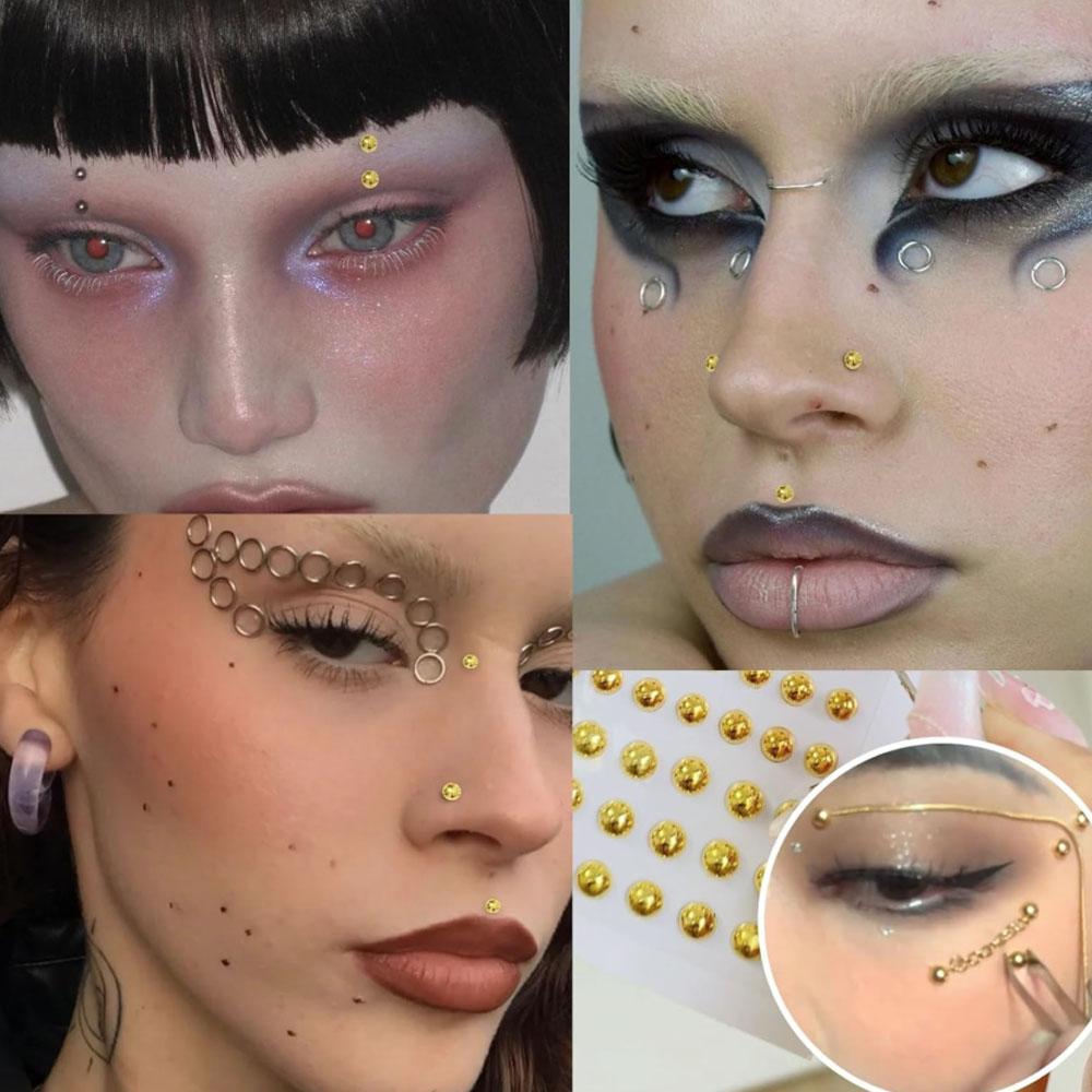 661Pcs Set Face Fake Piercings - Body Jewelry Eyebrow 评论和价格