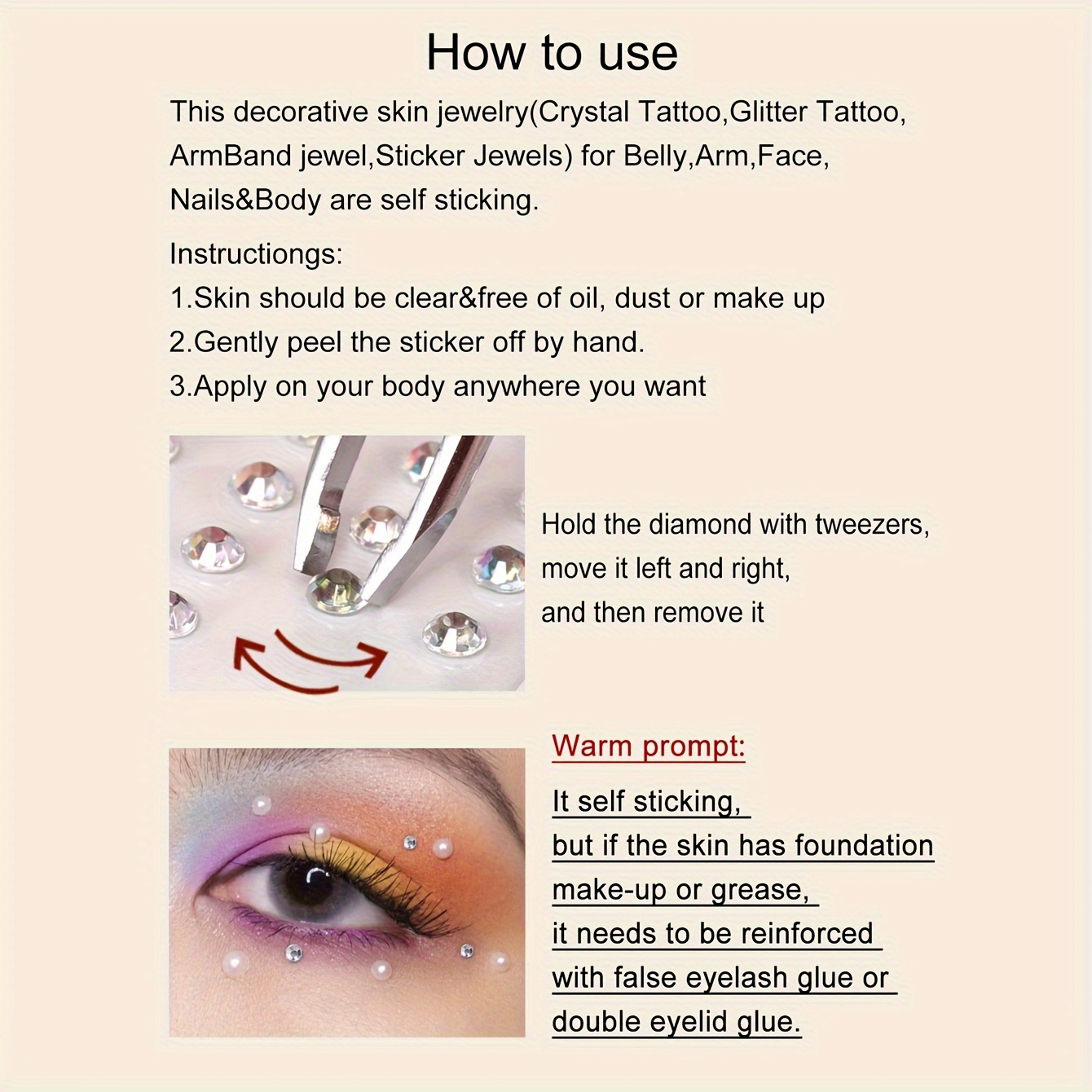 Fake Pearl Women Three-Dimensi - Body Jewelry Eyebrow 评论和价格