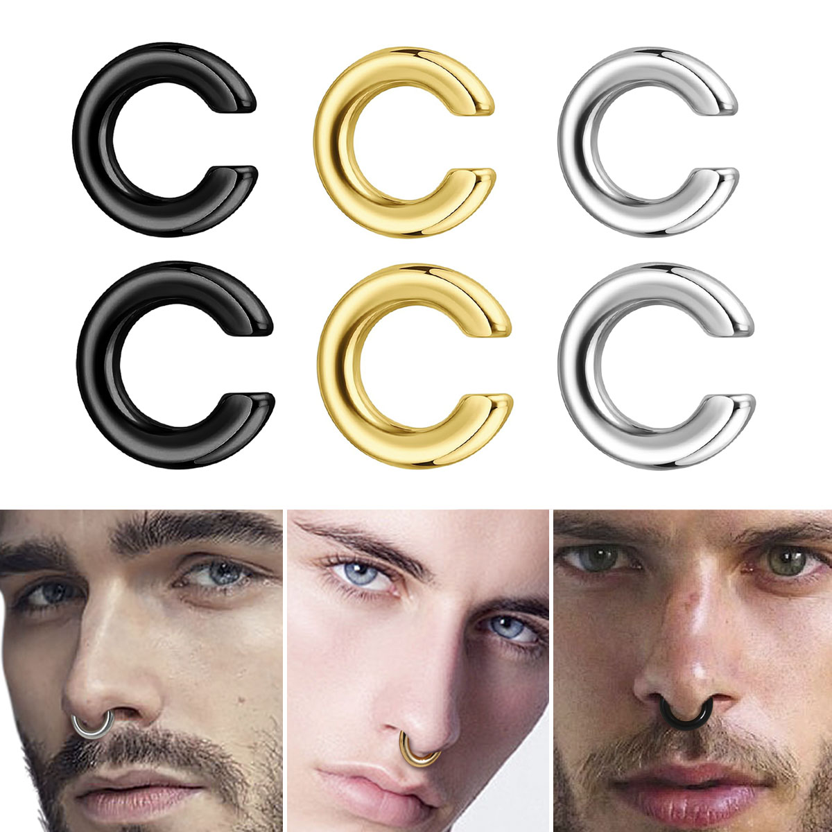 1pc Exaggerated c-Shaped Non-P - Body Jewelry And Earrings 评论和价格