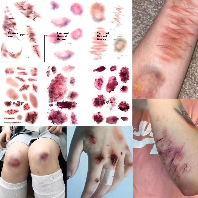 4 Sheets Halloween Wound Bruis - Body Jewelry Eyebrow 评论和价格