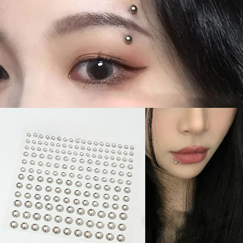 Diamond Sticker Fake Nose Stud - Body Jewelry Eyebrow 评论和价格