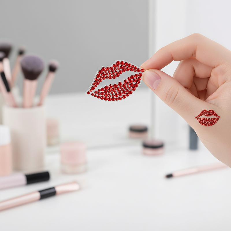 1 Sheet Realistic Red Kiss Lip - Body Jewelry Eyebrow 评论和价格