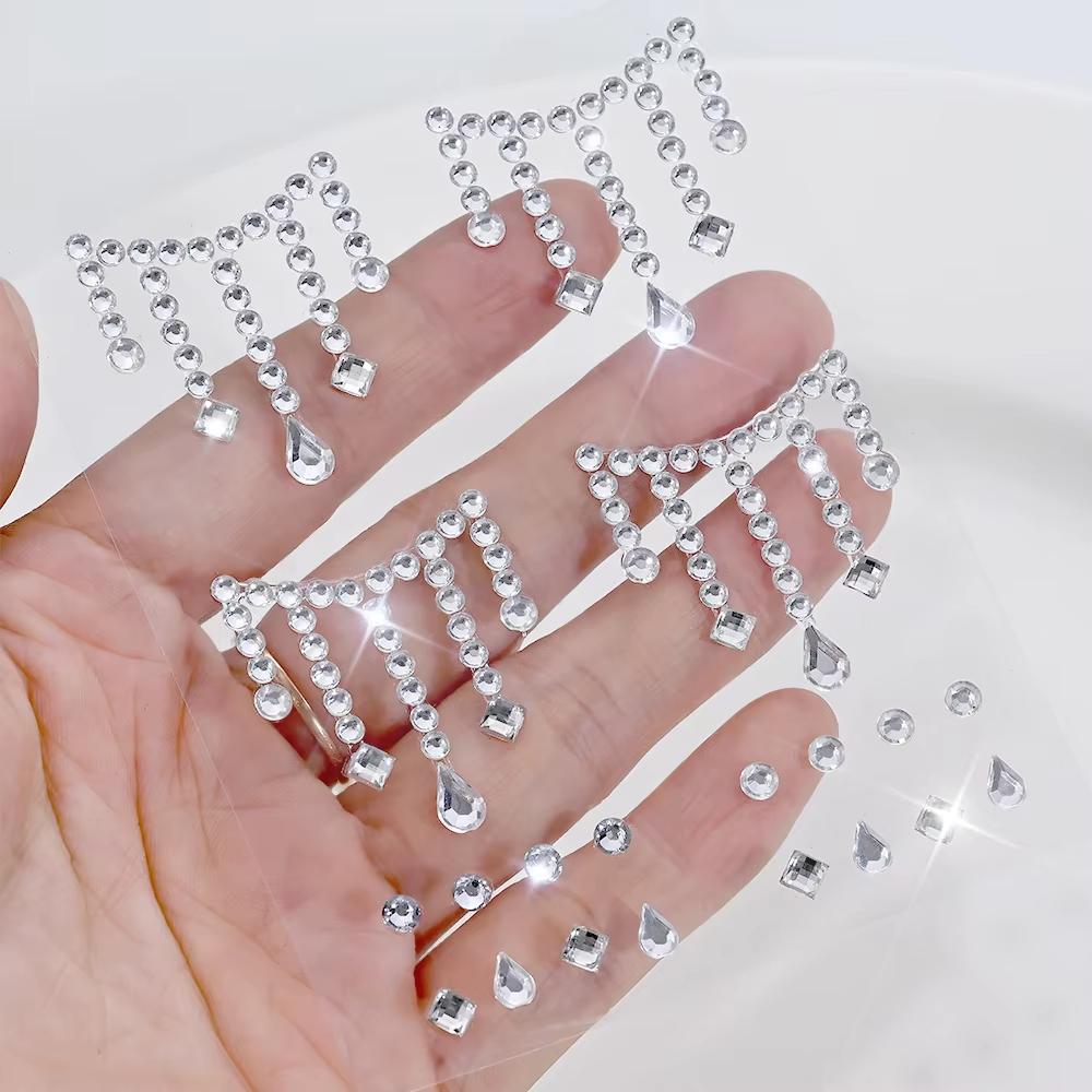 1/5 Sheets Face Jewels Sticker - Body Jewelry Eyebrow 评论和价格